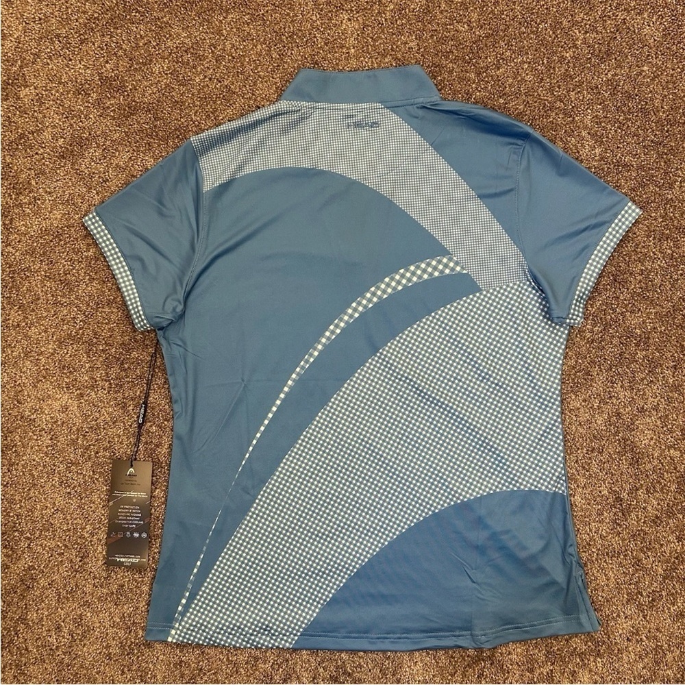 Head Golf Women's Linda Top Blue Short Sleeves V-Neck Size L - Large - NWT $65 - Picture 5 of 13
